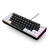 Ranuw V700WB Gaming-Tastatur, 61 Tasten, mehrfarbig, beleuchtet, LED-Hintergrundbeleuchtung, schnelle Reaktion, ultrakompakte Tastatur, Universal-Tastatur