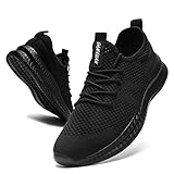 CAIQDM Schuhe Herren Laufschuhe Sneaker Outdoor Sportschuhe Turnschuhe männer Joggingschuhe atmungsaktiv Running Shoes Men Walking Schuhe Freizeitschuhe Fitness Schuhe Schwarz 46 EU