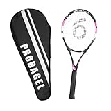 Tennisschläger für Anfänger 1-2 Spieler, EIN Paar Tennisschläger für Level 0, Erwachsene oder Jugendliche (Schlägertasche im Lieferumfang enthalten). (rosa)
