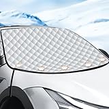 Autreykorn Frontscheibenabdeckung Scheibenabdeckung Car Windscreen Cover, Snow, Ice, Frost Protection Anti-Theft, 5 Magnets, Portable Storage Bag, Universal Fit 193x157x126 cm (Silver)
