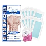 Beauty7 For Men Kaltwachsstreifen Männer Haarentfernung für den Körper Beine Achselhöhle für empfindliche Haut enthält 20 Wach streifen & 4 Reiniger Öl Tücher
