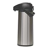 EUROHOME Airpot Pumpkanne Edelstahl mit Einer Füllmenge von 1,9 Liter - Isolierkanne mit hochwertiger Pumpfunktion - Thermoskanne 35 cm in der Höhe - Pump-Isolierkanne perfekt für Kaffee oder Tee