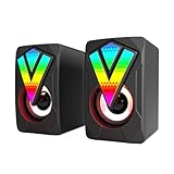 PC Lautsprecher USB Betriebener Computer Lautsprecher Mit Muti RGB Licht Lautsprecher Mit 3 5 Mm Für Computer Laptops