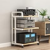 IEOWY Bodenstehendes Audio-Rack, Lautsprecher-Displayständer, Stereo-Rack mit Lagerregalen, Originalholz, 50 x 40 x 81 cm, einfache Montage, für Wohn-, Gaming- und Aufnahmeräume