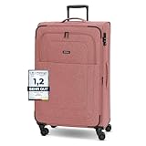 REDOLZ großer Weichschalen Koffer für Damen & Herren | Leichter Trolley 77 cm mit 4 Doppelrollen & TSA-Schloss | mit Dehnfalte erweiterbar (Essentials 12)