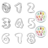 9 Stück Zahlen Ausstecher Zahlenbackform,Lustige Keksausstecher Zahlen,Zahlenform Fondant Ausstecher,Ausstechformen Zahlen Backform,Number Cake Backformen,Ausgefallene Tortendeko Schablonen Backset