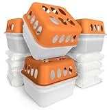 KARAT 4 x Luftentfeuchter mit 8 x 400g Nachüll-Beutel Granulat Raumentfeuchter nachfüllbar & wiederverwendbar (Orange, Hava)