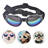 Jiayaus Hundebrille für Kleine Hunde Mittelgroßer Hund, Sonnenbrille Hund mit Verstellbarer Riemen, Hunde Sonnenbrille UV, Modischer Augenschutz Winddichte Regensichere
