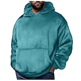 Rrongwn Kapuzenpullover Herren Teddyfell Teddy Sweatjacke Plüsch Hoodie Teddy Fleece Kapuzenpullover Casuals Hooded Jacket Langarm Hooded Pullover 2024 Winter Pulli Winter Warm Streetwear