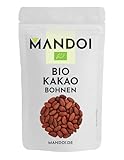 Mandoi Bio Kakaobohnen roh 200g, aus ökologischem Anbau, besonders hochwertige Kakao Bohnen aus Kooperative, cocoa beans whole