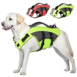 CITÉTOILE Hunde Schwimmweste mit Griff und Reflektierend, Einstellbare Rettungsweste für Kleine Mittel Große Hunde, Langlebigem für Wassersport Schwimmen und Bootfahren, Grün, XL