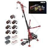 ToyGhillied Kran Klemmbausteine, 6338 Teile LTM-11200 Bagger Raupenkran LKW Autokran MOC Baufahrzeug Spielzeug Modell mit 7 Motoren 2 Lithium