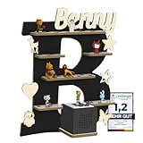 Holzura Tonie Regal für Toniebox, Toniebox Regal personalisiert mit Name und Holzsymbolen, Tonie Aufbewahrung (Buchstabe B)