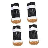 EXAOMBLE 4 Stück Haustierschuhe Katzenschuhe Hunde Welpe Auto PVC Black