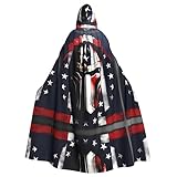 dkkuvt Halloween-Umhang mit USA-Flagge, amerikanischer Spartaner-Druck, für Erwachsene, dramatisches Kostüm-Accessoire für Männer und Frauen, für Maskeraden