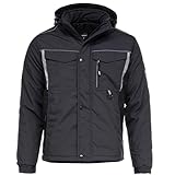 BWOLF DRIFT ICE Arbeitsjacke Herren Winter Arbeitsjacke Herren Wasserdicht Reflektierende Jacke Herren (DE/NL/SE/PL, Alphanumerisch, S, Regular, Regular, Grau/Schwarz)