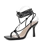 Ecoodisk 2022 Sommer weiße schwarze Frauen Sandalen Mode gekreuzte High Heels Schuhe sexy Schnürpumpen Pumps Schuhe Frau Größe 35-42