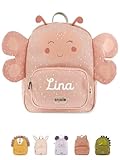wunderwunsch TRIXIE Kindergartenrucksack, Rucksack für Sportunterricht Schule und Kindergarten, Hort und Krippe, personalisiert mit deinem Wunschnamen (Schmetterling, Klein (5,25 Liter))