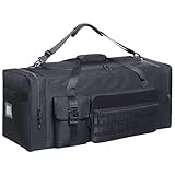 Strapazierfähige Ausrüstungstasche, 100 l, 82 cm, große Reisetasche für Hockeyausrüstung, Fußball-Pads und Helm, XL-Sporttasche, Reisetasche für Herren, Fußball und Teams, mit Schultergurt, Schwarz