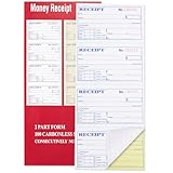 Quittungsbuch mit Durchschreibungen, 2-teilig, selbstdurchschreibend, 100 Sets pro Buch, 4 Quittungen pro Seite