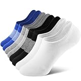 fitfets Sneaker Socken Herren Damen Füßlinge 4 Paar No Show Unsichtbare SneakerSocken Unisex Kurz Socken,Schwarz und Grau und weiß und marineblau,39-42
