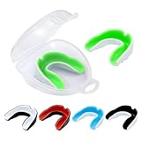 GmwyCzV 5 Stück Mundschutz, mit Tragbar Hygienebox, Moldable Mouthguard, Sport Zahnschutz Leicht Anpassbar Herren & Damen, Ideale Atmung, für Rugby Boxen Kampfsport Hockey MMA Taekwondo (Fünf Farben)