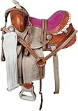 Manaal Enterprises Erwachsenen-Sattel, klassisch, hochwertig, handgefertigt, Leder, Premium-Rennsport-Pferd-Sattel, Reitsport, Komfort, Westernfass Zaumzeug, Größe 35,6 cm, Sitzfläche erhältlich.