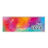 TRÖTSCH - Schreibtischquerkalender Timer Farben (eine Woche 2 Seiten) 2026: Tischkalender Wochenkalender