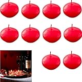 Schwimmkerzen ohne Duft,10 Stück Unparfümierte Schwimmkerzen,3,8 X 1.5cm,Kerze schwimmbare Dekoration,für Hochzeit Pool SPA,rot