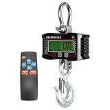 QWORK® Digitale Hängewaage, Kranwaage 2T 2000kg, mit Großem LCD Bildschirm und Fernbedienung, Zum Wharf-Wiegen, Stahlrohstoffe, Angeln