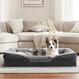 FURTIME Orthopädisches Hundebett Mittelgroße Hunde, Memory Foam Hundekorb Grosse Hunde, Abnehmbar und Waschbar, rutschfeste Hundekörbchen, Hohem Rand Hundesofa, 89 x 64 x 18cm