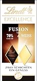 Lindt Excellence Fusion 70% & Weiß | 100g Schokoladentafel | Vegane Schokolade | Intensiver Kakao-Geschmack | Dunkle Schokolade