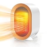 Heizlüfter Energiesparend, PTC-Heizlüfter Leise Keramik Heizung Einstellbare Konstante Temperatur, Tragbare Heizlüfter klein, Überhitzungs- & Kippschutz, für Büro, Heim, Schlafsaal