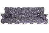 Adlatus-Kühnemuth Polsterauflage Gartenstuhlauflage Modell 880 (150x50 cm Hollywoodschaukelauflage) braun-grau