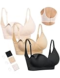 HOFISH Still-BH zum Stillen, nahtloser Schwangerschafts-BH mit V-Ausschnitt für Damen, ohne Bügel, Schwangerschafts-/Schlaf-Bralette, Large