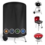 OFFCUP Kugelgrill Abdeckung 210D Oxford, Ø70 x 90 cm, Grillabdeckung Wetterfest, Grill Abdeckhaube Rund Gasgrill Wasserdicht Staubdicht Abdeckplane Reißfest UV BBQ Cover