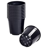 Wohnkult 10 x Anzuchttopf Pflanztopf 4 L schwarz Ø 20 cm x 19 cm Blumentopf Blumenkübel Pflanztöpfe