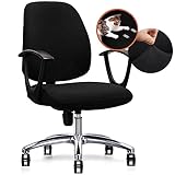 FYTXSZ Stretch Bürostuhl Bezug Spandex Office Computer Stuhlbezüge Abnehmbare Waschbare Drehbare Bürostuhl Hussen (Schwarz)