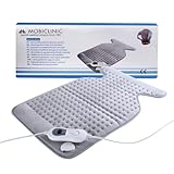 Mobiclinic®, Heizkissen für rücken schulter nacken, Europäische marke, Sehr niedriger verbrauch, 3 temperaturstufen, 62x43cm, Muskel, Grau