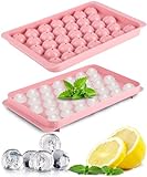Eiswürfelform Rund - Eiswürfelform für Gefrierschrank mit Behälter, Mini-Kreis-Eiswürfelform, 2.5 cm x 33 Stück, Kugelform, Eiskühlung, Tee und Kaffee,ice cube tray