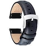 OTTOODY Leder Uhrenarmbänder 18mm 19mm 20mm 21mm 22mm Armband, Schnellverschluß Eleganten Leder Uhrenarmband für Herren und Damen, Hochwertige Ersatz Leder Armband für Uhr und Smartwatch