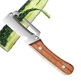 Schäler Für Die Küche – Edelstahl - schäler 19x4cm Mit Ergonomischem Holzgriff Integriertem Flaschenöffner, Sparschäler Für Kartoffeln, Karotten, Gurken, Kürbis Tomaten