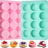 CLUEWR Mini Muffinform Silikon, 2er Set 12 Mulden Muffinbackformen BPA-frei und Antihaftbeschichtet Cupcake Förmchen für Muffins, Brownies, Kuchen, Pudding