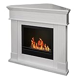 Bioethanol-Kamin Eck-Biokamin für den Boden, Ecke, Ford, weiß, L 110 x B 63 x H 102 cm