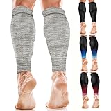 aZengear Wadenbandage Muskelfaserriss für Herren, Damen, Fußlose Waden Kompressionsstrümpfe zur Abhilfe bei Schienbeinkantensyndrom und Krämpfen, Sport (Grau, XXL)