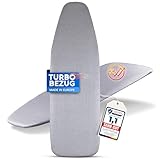 SCHWANFELD® Bügelbrettbezug 120x40 cm [HITZEREFLEKTIEREND] - Hochwertiger Bügelbrett Bezug (Made in Europe) - mit Baumwoll Polsterung - Thermoreflektierender Bezug Bügelbrett für Dampfbügelstation