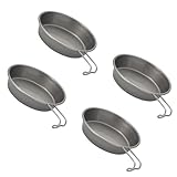HIOPOIUYT 4 Stück Servierteller Edelstahl Geschirr Edelstahl Teller und Schalen Set für Camping und Essen