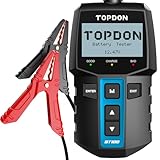 Autobatterie Tester TOPDON BT100, BatterieTester KFZ 12V mit 100-2000 CCA Batterietest Kurbeltest Ladesystem Test für Auto ATV SUV PKW-LKW Boot, Schwarz