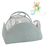 Wickeltasche Organizer,Wickeltisch Organizer,Tragbarer Diaper Caddy,Windelkorb Mit Fächern & Griffen,Windel Organizer Für Frauen und Männer,Hält Windeln,Tücher,Kleidung und Spielzeug(Hellgrün)
