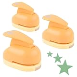 LUMOOM 3 Stück Stern Stanzer Set in 3 Größen, Motivstanzer für Kinder zum Basteln, Papierstanzer Sterne, Motivlocher, Papier Ausstanzer für DIY Scrapbook Fotoalbum Handwerk